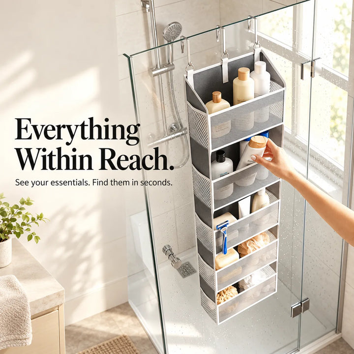 5-Tier Hanging Organizer with Mesh Pockets – Large Capacity Storage