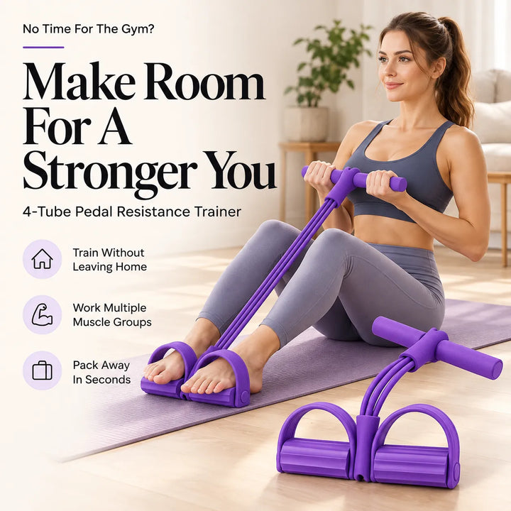 Foot-Anchored Resistance Trainer – Full Body Home Workout (3 Colors)