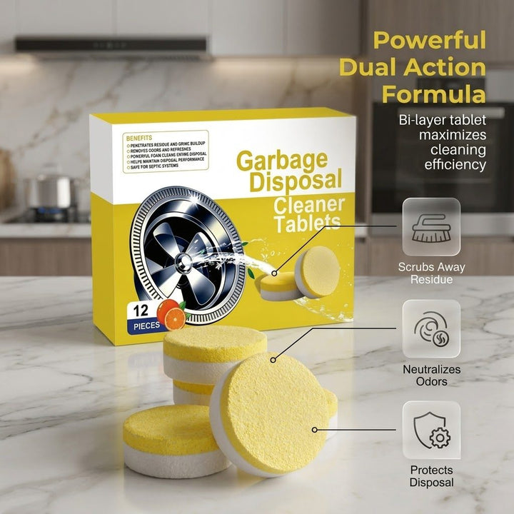 Citrus Disposal Cleaner Tablets for Kitchen Sink Drain Odor Removal
