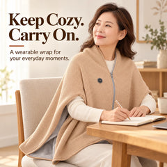 Heated Wearable Blanket with 3 Heat Settings – Hands-Free USB Warmth