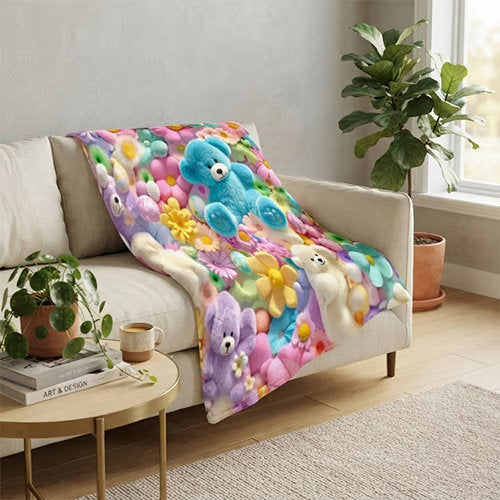 3D Plush Throw Blanket — Fluffy Flannel That Stays Soft After Washing