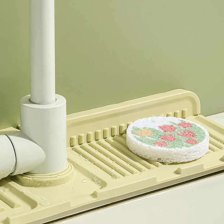 Sloped Sink Splash Guard Mat | Kitchen &amp; Bathroom Faucet Draining Mat