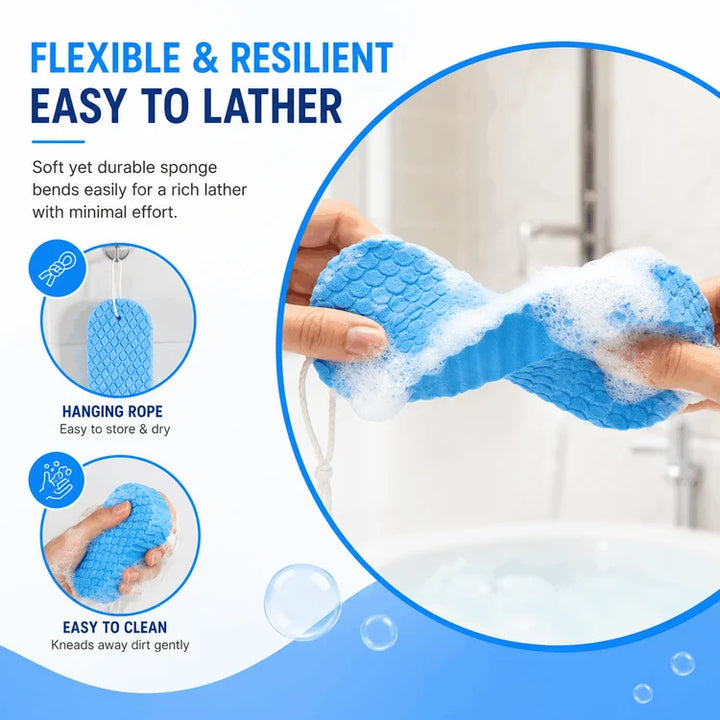 2-Pack Soft PVA Exfoliating Bath Sponge for Smooth Skin