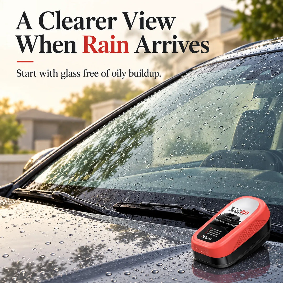 Car Glass Oil Film Cleaning Brush – 150ml Press &amp; Wipe, 2 Pack