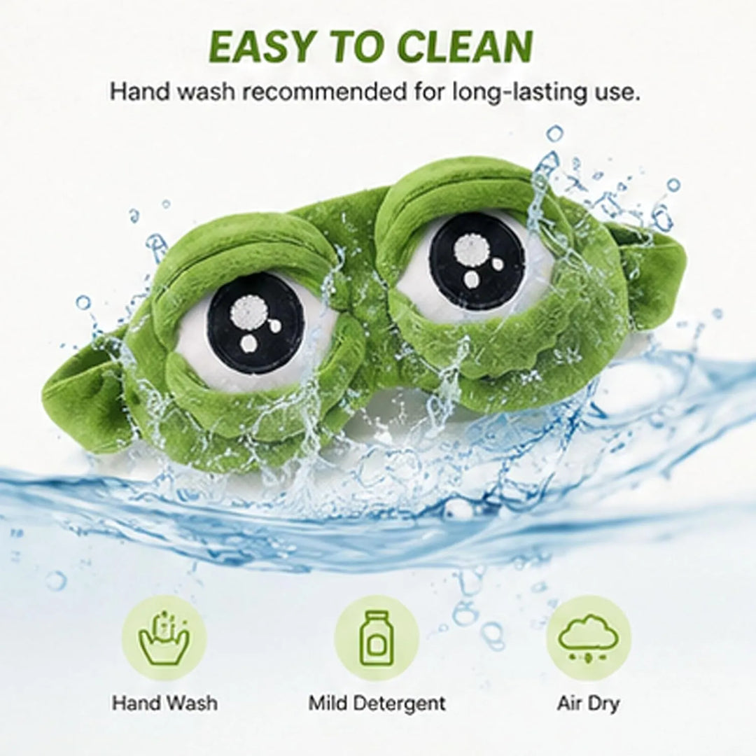 2-Piece Funny Frog Sleep Eye Mask – 100% Total Blackout Plush Blindfold, Value Set