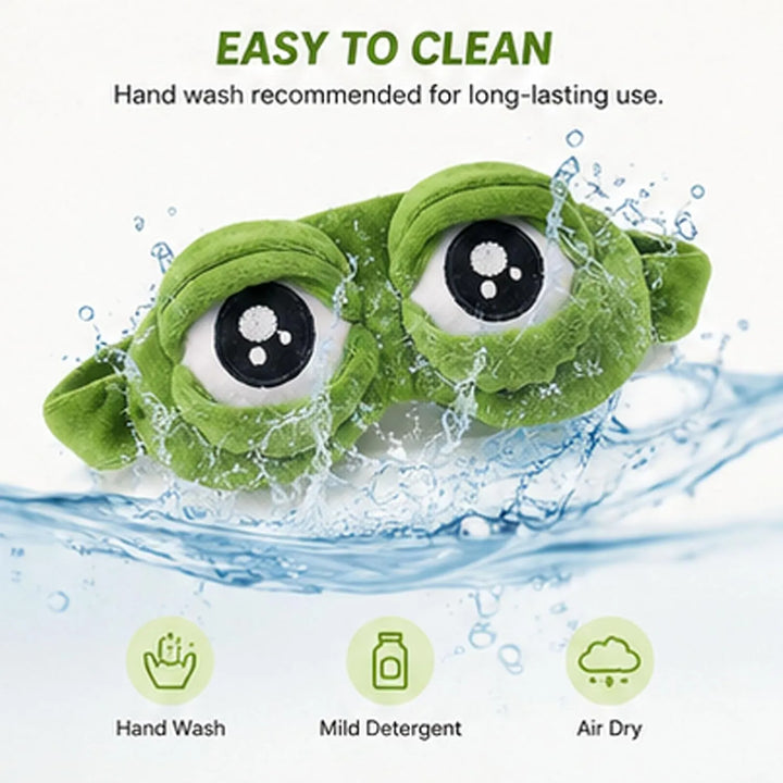 2-Piece Funny Frog Sleep Eye Mask – 100% Total Blackout Plush Blindfold, Value Set