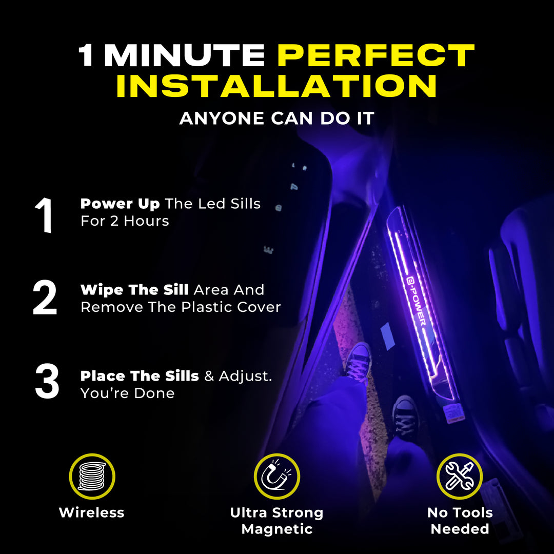 Dynamic Wireless Car Welcome Pedal Lights (Magnetic Smart Sensor)