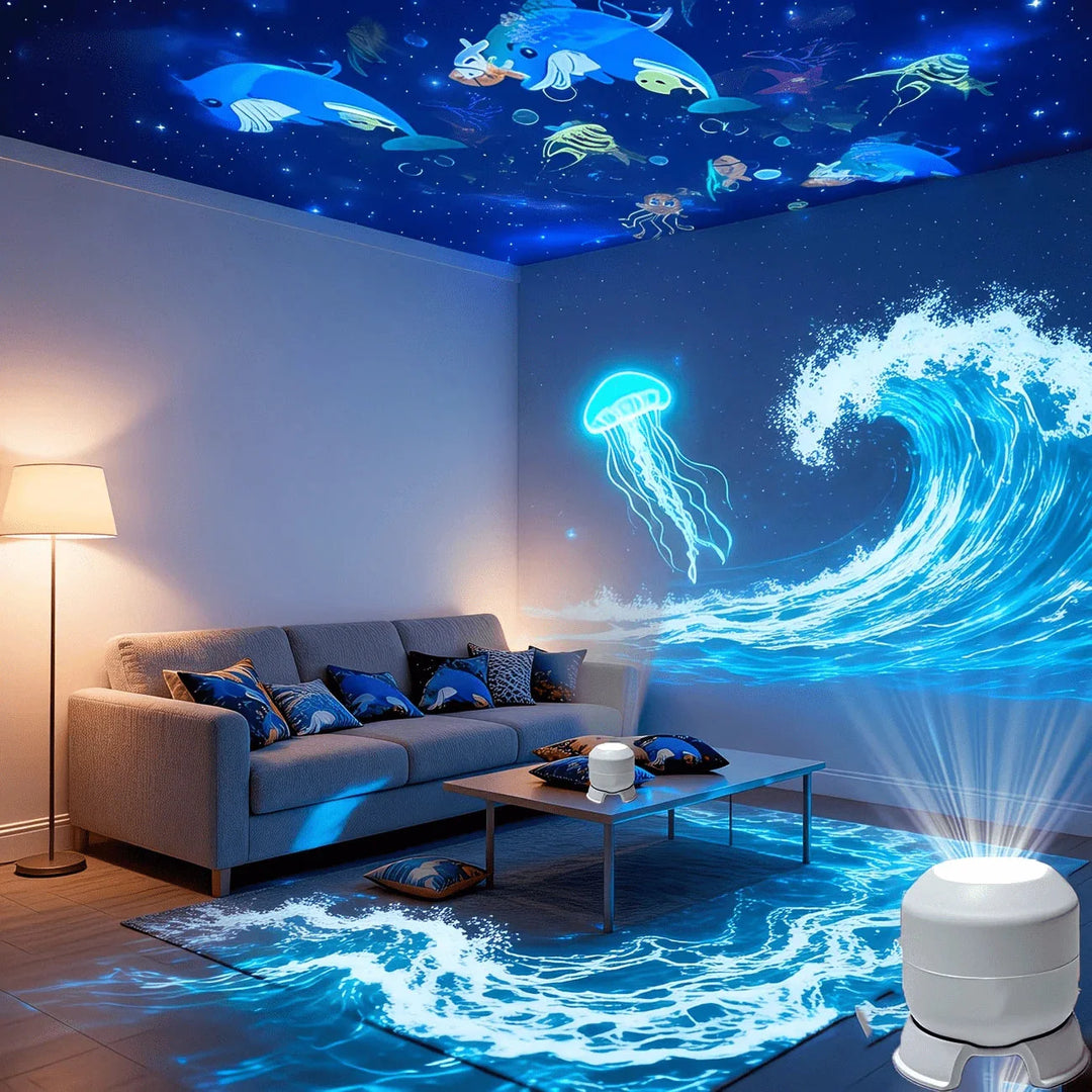 Ocean Wave Projector Night Light – Moving Wall &amp; Ceiling Lamp