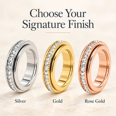 Rotatable Fidget Spinner Ring, Titanium Steel Calming Comfort Band