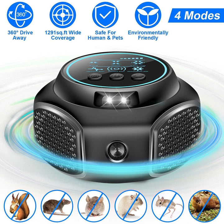 360° Ultrasonic Pest Repellent – Rodent &amp; Mouse Deterrent for Home