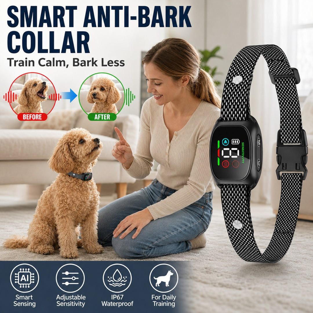 No-Shock Anti-Bark Collar – Humane Vibration &amp; Beep Training, IP67