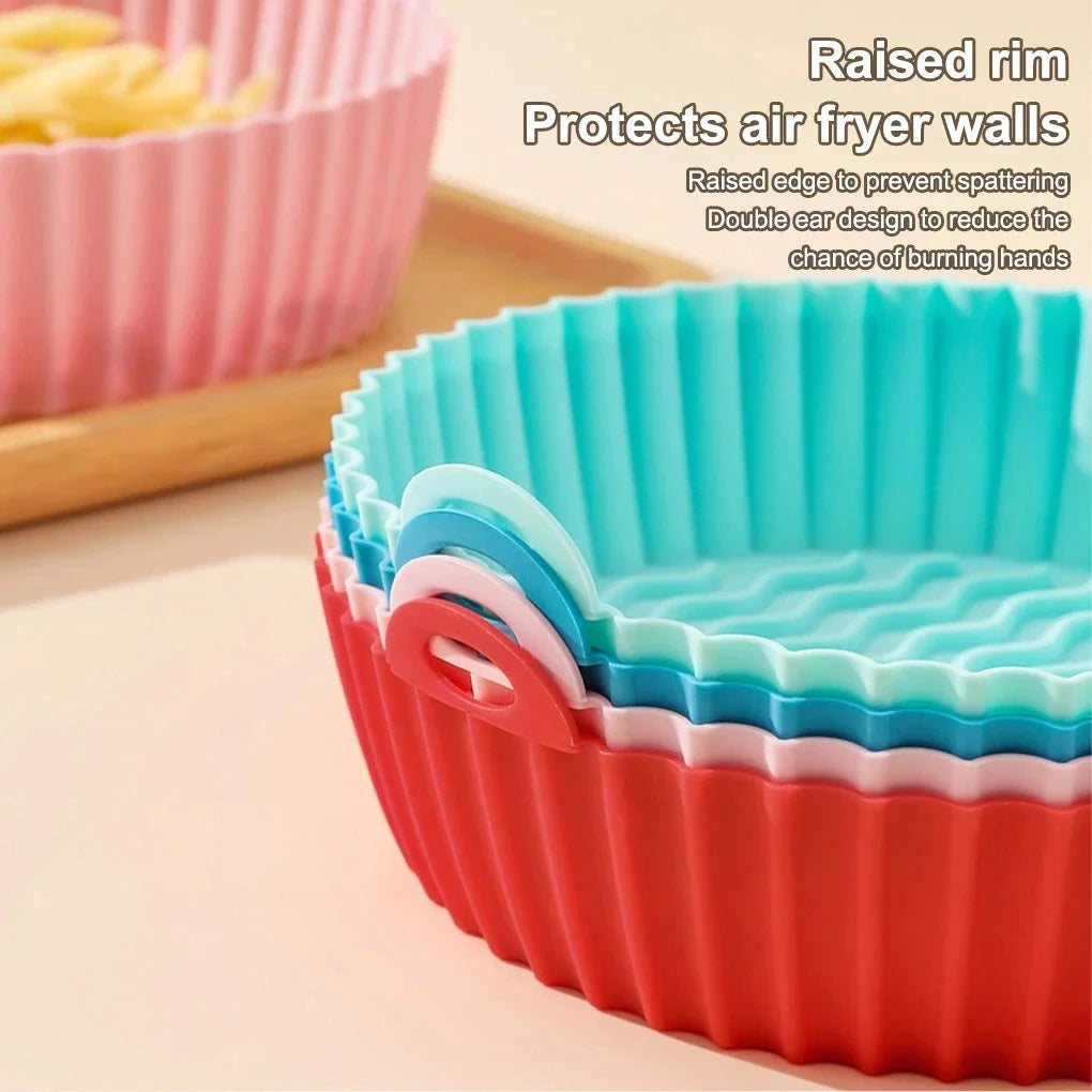 （2-Pack）Reusable Silicone Air Fryer Liners (2-Pack) - Nonstick Tray