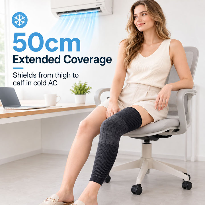 2Pcs Extra-Long Polyester Knee Warmers