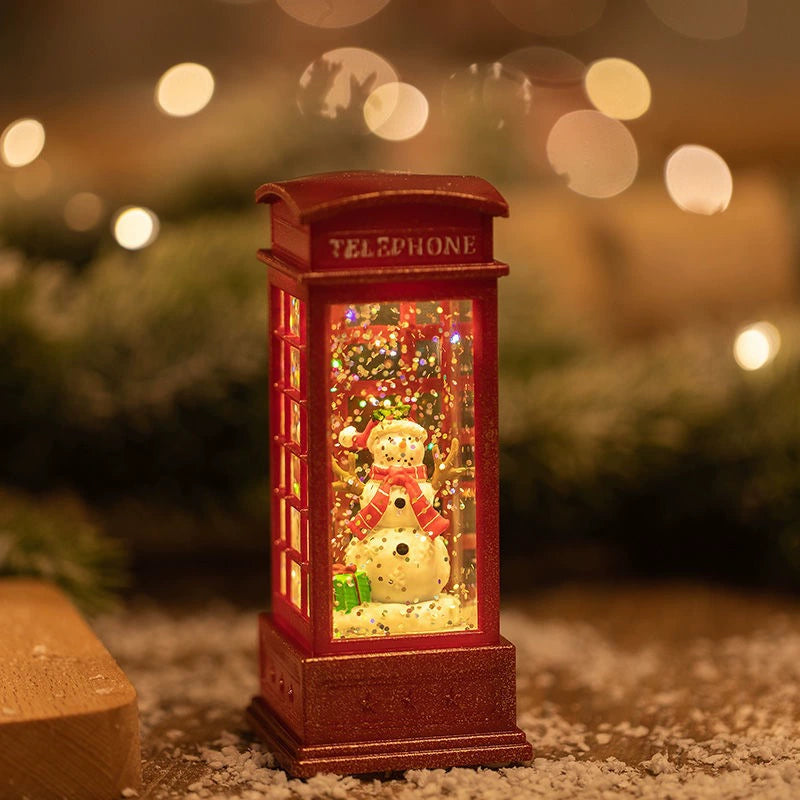 Christmas Light-Up Musical Lantern with Swirling Glitter
