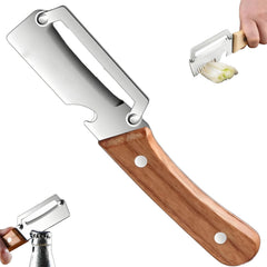 2-in-1 Stainless Steel VegetablePeeler with Wooden Handle &amp;Bottle Opener