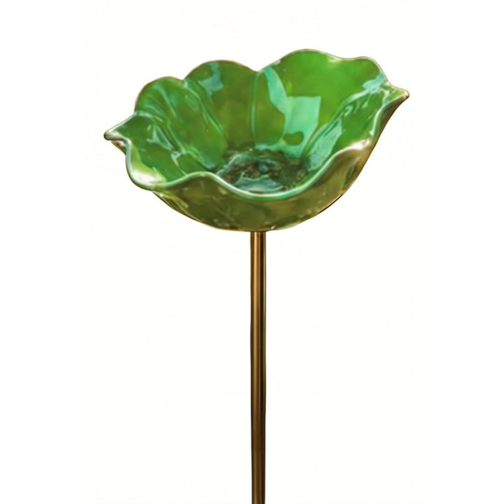 PetalHaven Hand-Formed Poppy Bird Bath – Elegant Garden Stake Decor