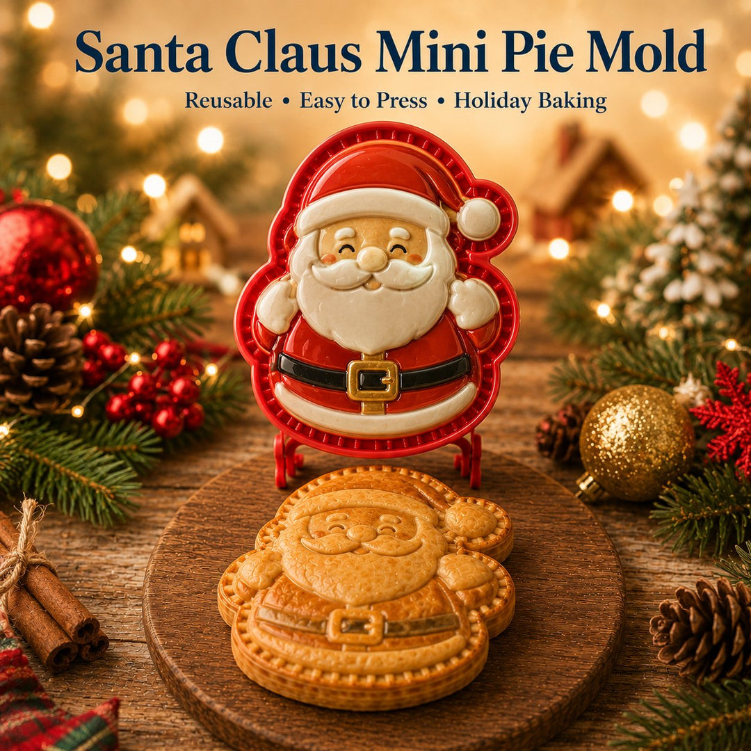 ⏳ Last Day 49% OFF – 🎄 9-Design Christmas Mini Pie Mold Collection | Reusable Embossed Molds for Shaping Detailed Santa, Snowman, Reindeer, Tree &amp; Holiday Pies 🥧✨
