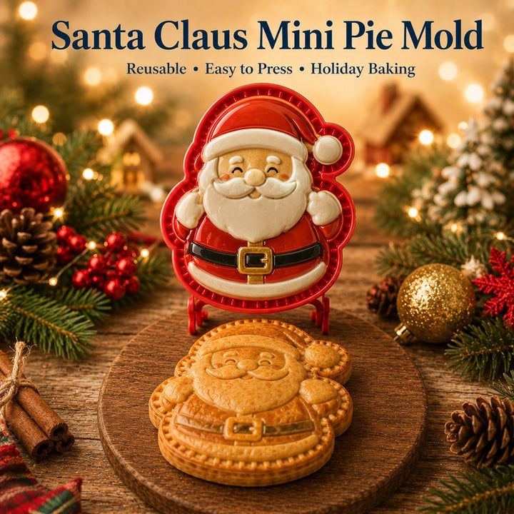 ⏳ Last Day 49% OFF – 🎄 9-Design Christmas Mini Pie Mold Collection | Reusable Embossed Molds for Shaping Detailed Santa, Snowman, Reindeer, Tree &amp; Holiday Pies 🥧✨