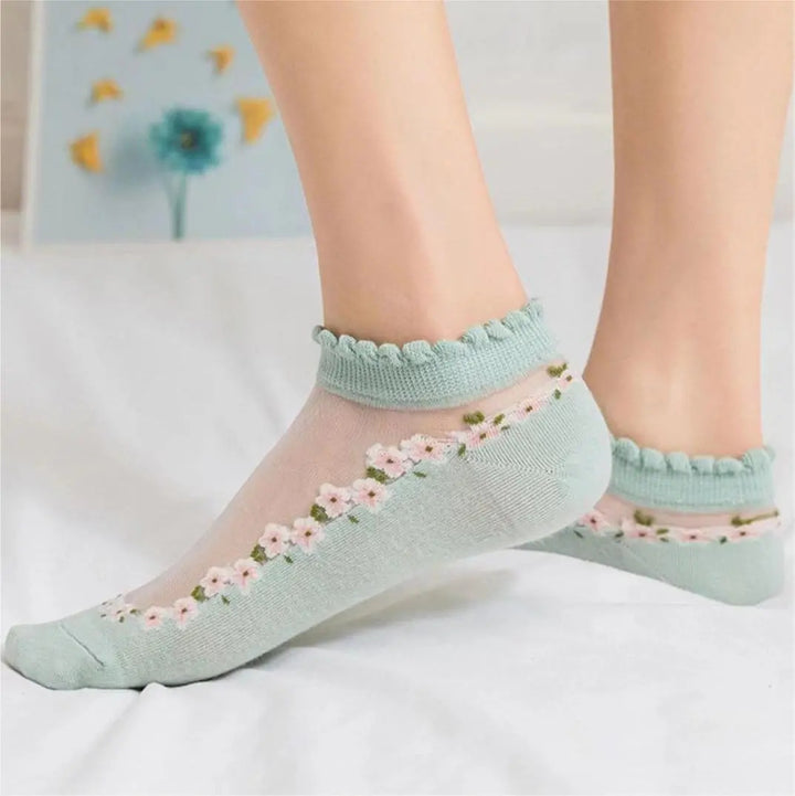 Floral Breathable Summer Socks for All-Day Comfort