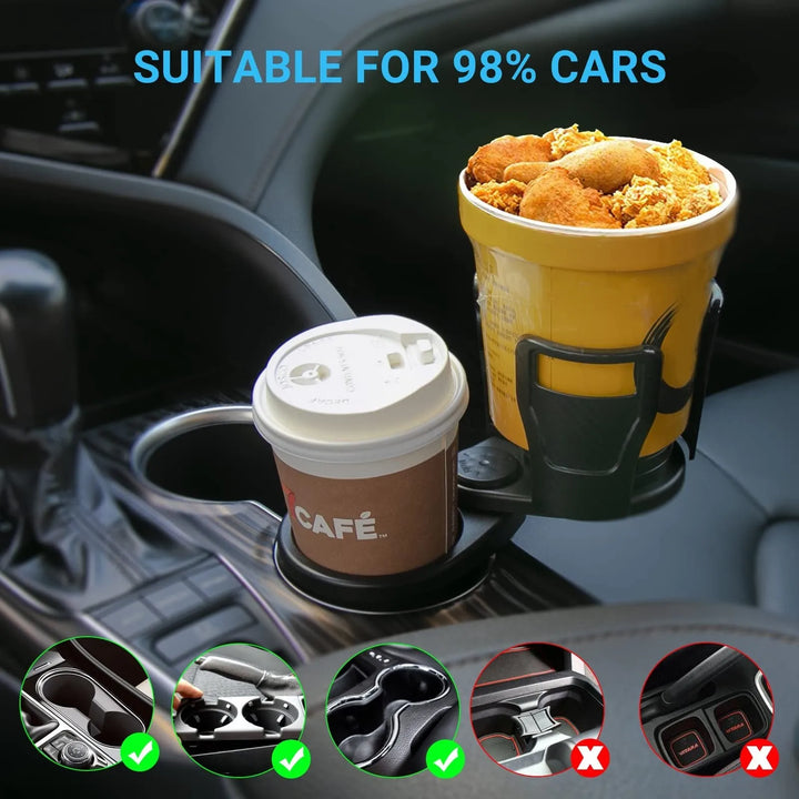 Car Cup Holder Expander | Locks Tight on Every Turn