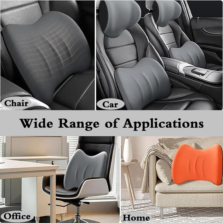 Ergonomic Car Neck &amp; Lumbar Support Cushion Set for Driving Comfort