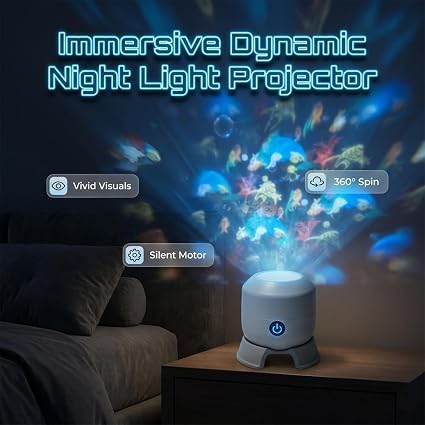 Ocean Wave Projector Night Light – Moving Wall &amp; Ceiling Lamp