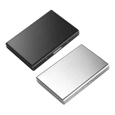 Stainless Steel RFID Card Holder — 10-Slot Slim Front Pocket Wallet