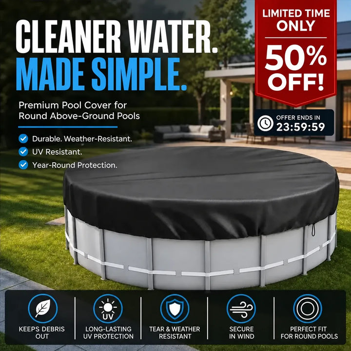 Waterproof Round Above-Ground Pool Cover | UV Resistant