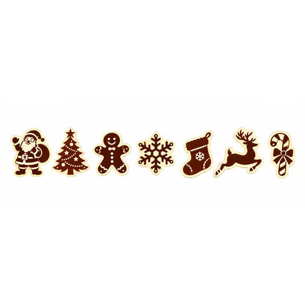 Christmas LED Wall Silhouette Lights — 7-Piece Wooden Set