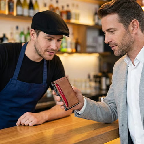 RFID-Blocking Bifold Wallet with Pop-Up Card Access