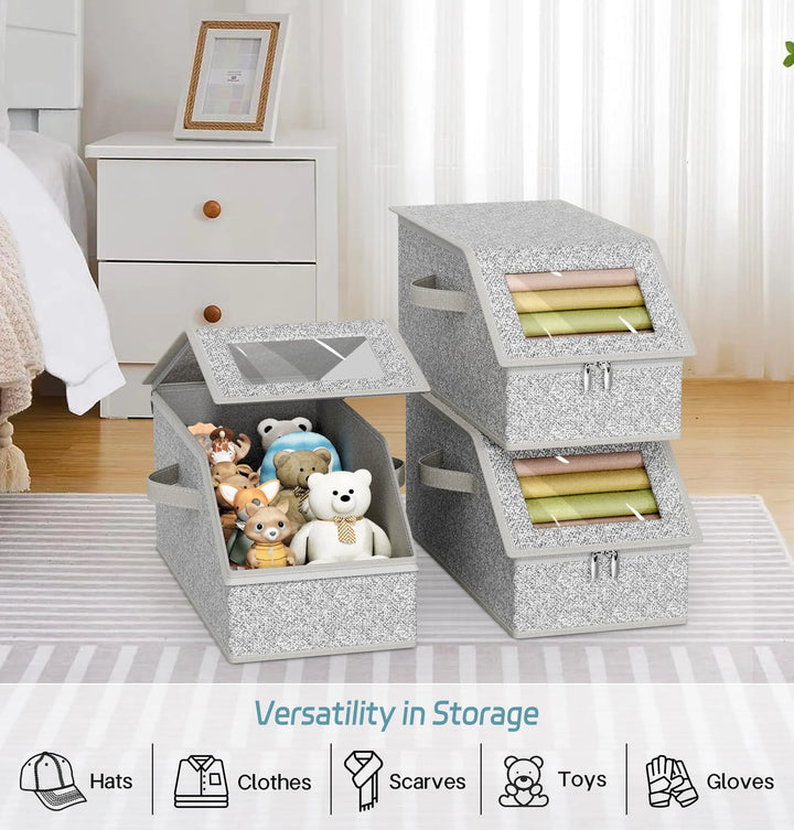 Premium Dustproof Hat Storage Box with Clear View Window