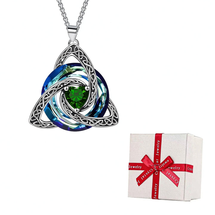 Celtic Birthstone Necklace - Dainty Birth Month Pendant Jewelry