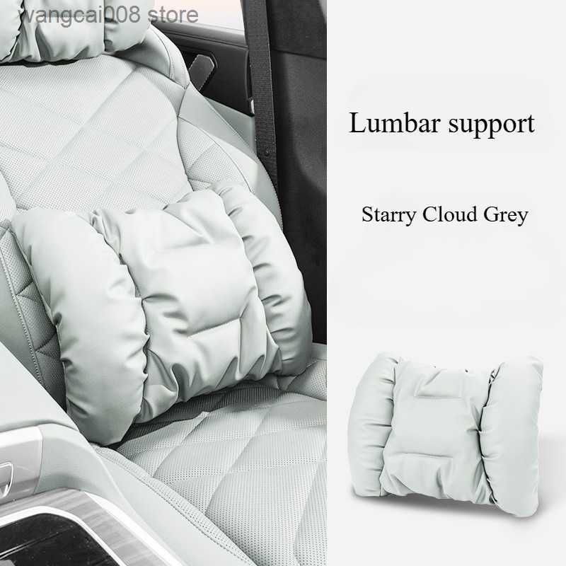 Cloud-like Suede-Touch Car Headrest &amp; Lumbar Set – Premium Driving Comfort