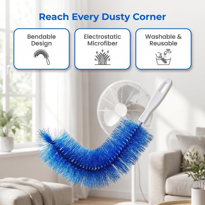 2-Pack Bendable Microfiber Fan Duster — Clean Blades, No Dust Rain