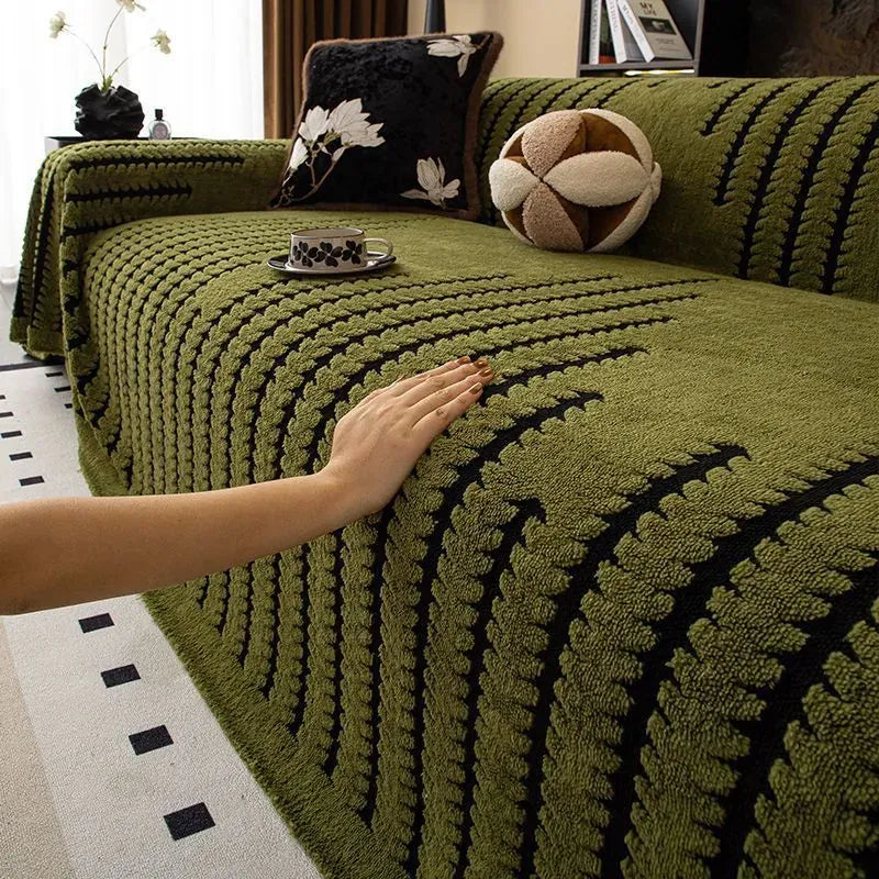 Plush Sofa Cover Protector – Soft, Anti-Slip, Machine-Washable