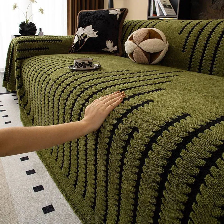 Plush Sofa Cover Protector – Soft, Anti-Slip, Machine-Washable