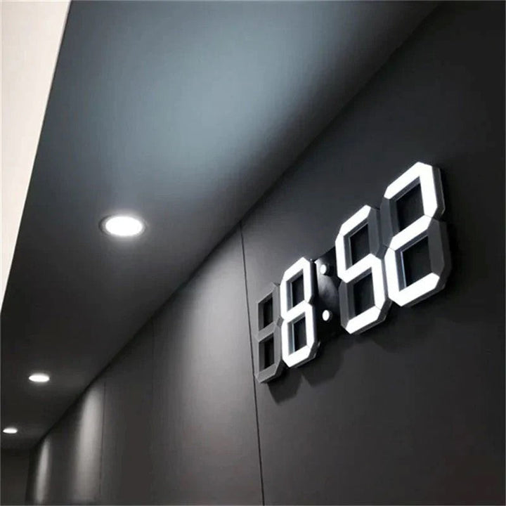 PixelTime Clock – Modern 3D LED Digital Wall Clock with Temperature, Date &amp; Alarm