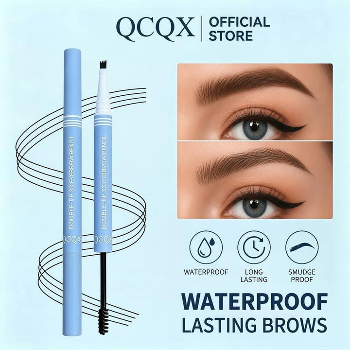2-in-1 Waterproof Microblading Eyebrow Pen – Fork Tip + Brush
