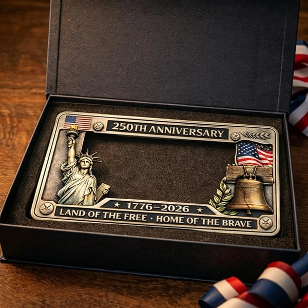 American 250th Anniversary Commemorative License Plate Frame