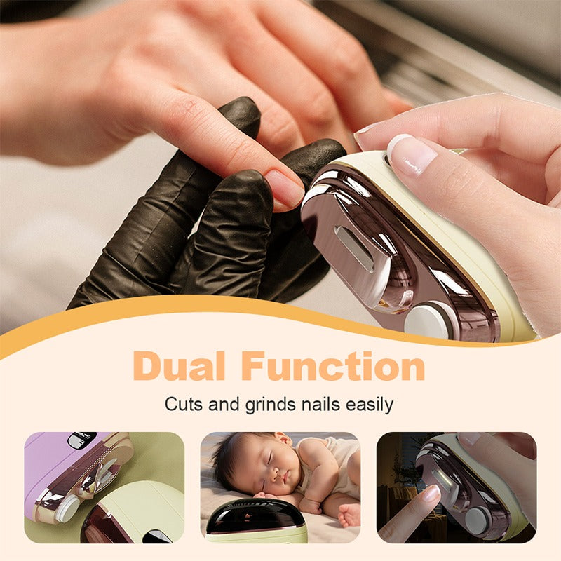 Electric Nail Clipper - 2-in-1 Trimmer &amp; Nail Grinder, Safe for Seniors