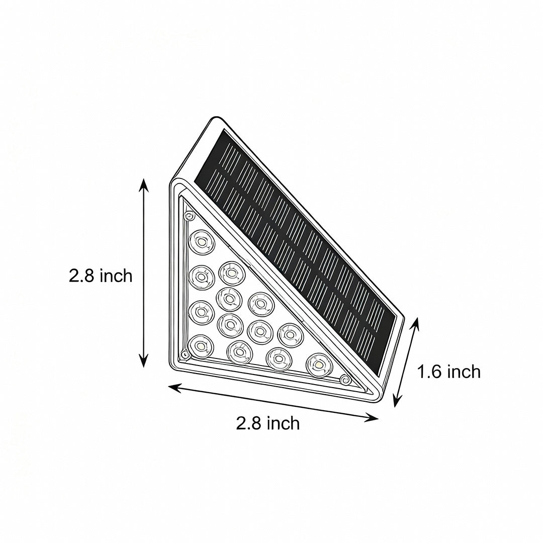 Solar Step Lights Outdoor - 4 Pack Warm White, IP67 Waterproof