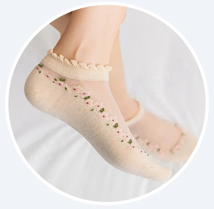Floral Breathable Summer Socks for All-Day Comfort