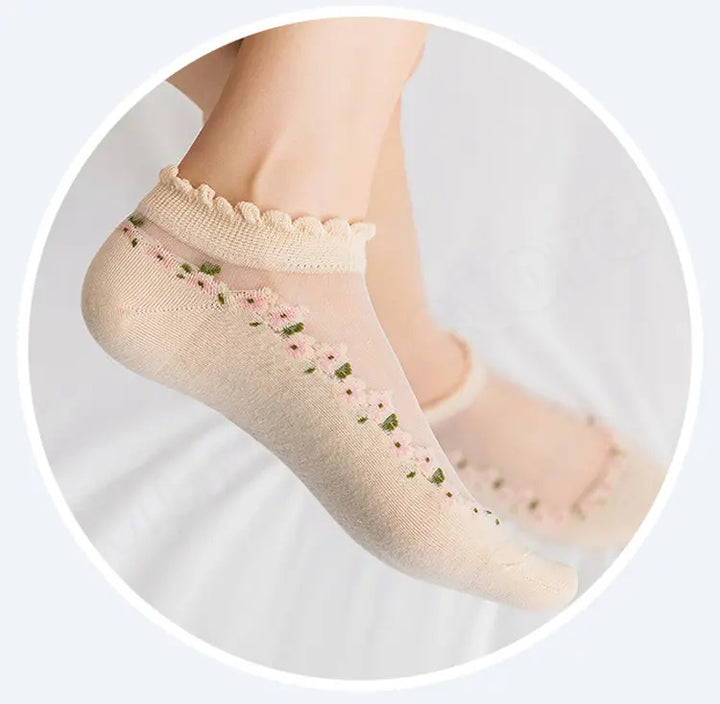 Floral Breathable Summer Socks for All-Day Comfort