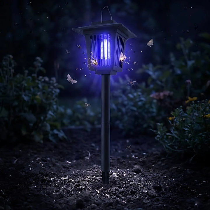 [2-Pack] 2-in-1 Solar Bug Zapper &amp; Decorative Outdoor LED Garden Light