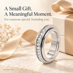 Rotatable Fidget Spinner Ring, Titanium Steel Calming Comfort Band