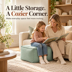 Corduroy Storage Ottoman Cover – Fill, Zip, and Sit
