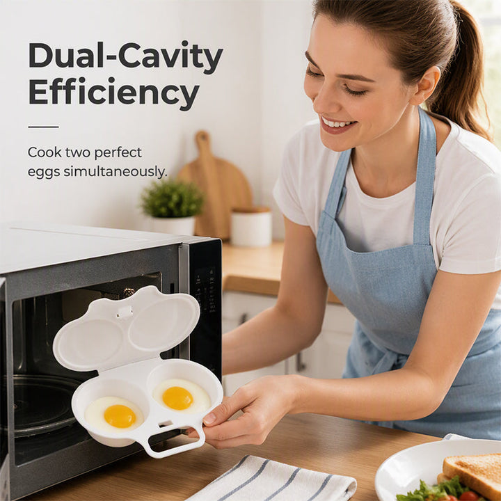 Microwave Egg Steamer – 2-Egg Dual Cavity, No Oil, BPA-Free
