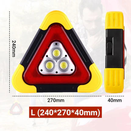 3-IN-1 Solar Emergency Triangle – 4 Modes, Power Bank, 200M Visible