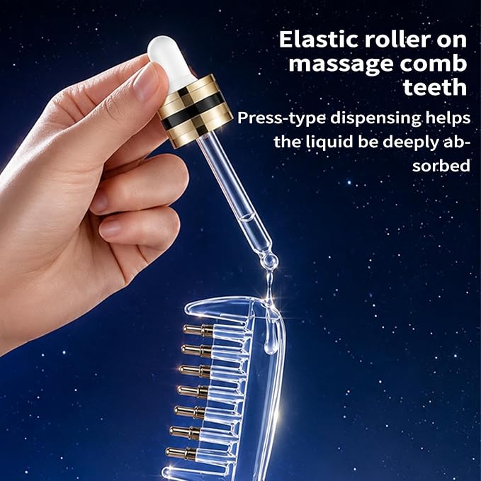 Scalp Applicator Comb with Roller Balls for Even Oil Application