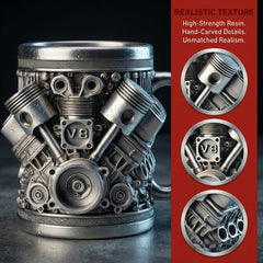 V8 Engine Coffee Mug - Resin Cast Car Mug (Small &amp; Large)